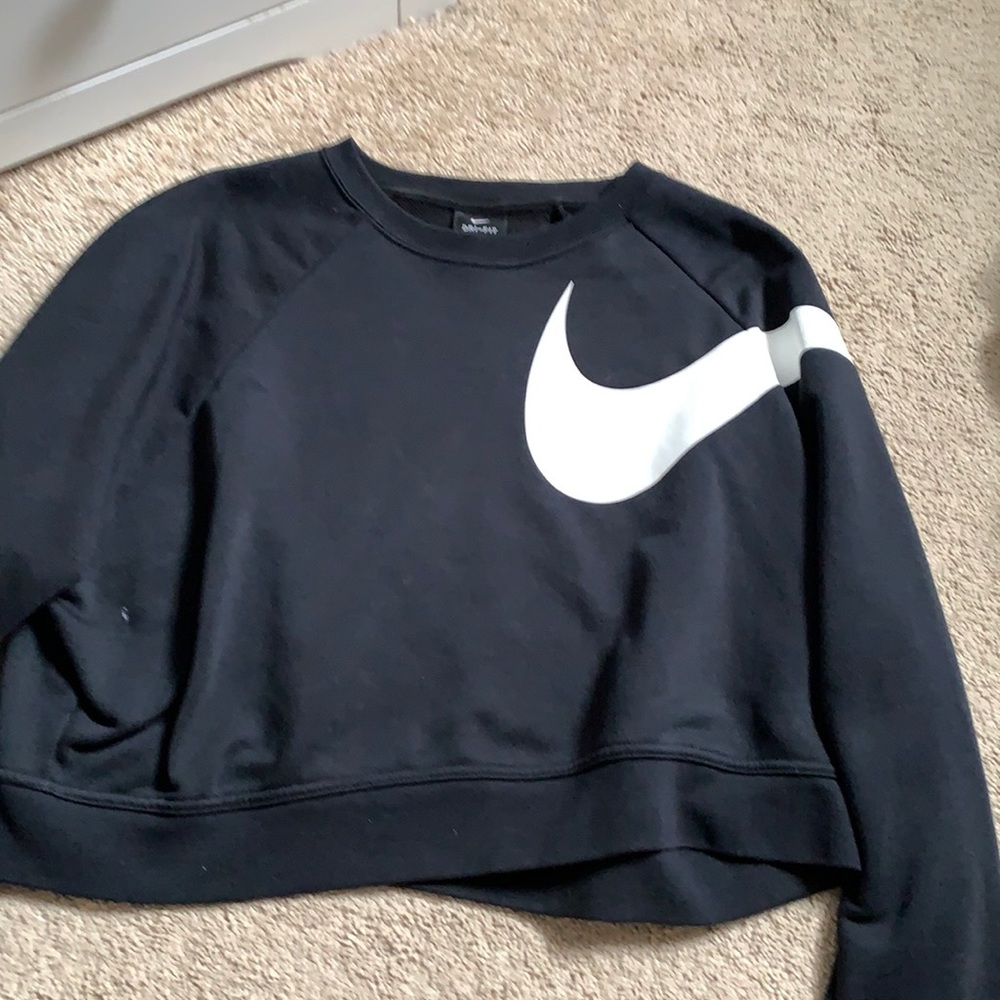Nike Black Crewneck Sweatshirt with White Swoosh